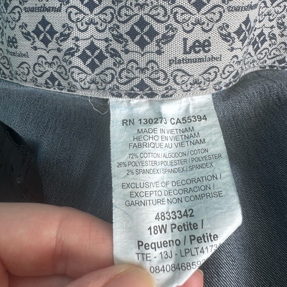 Lee Denim Jeans size 18W Petite - Picture 4 of 11